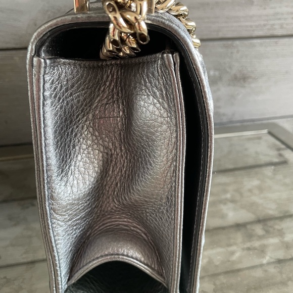 Lady diorama metallic silver calfskin medium with champagne gold hardware! - Picture 7 of 8
